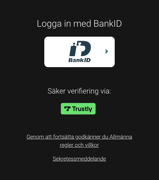 Säker verifiering via Trustly